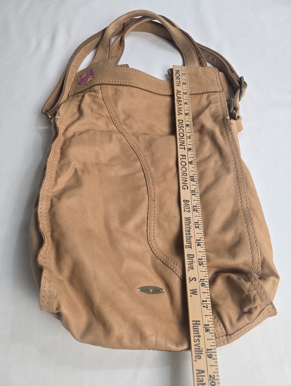 Lucky Brand Crossbody Messenger Purse Bag Abbey Road Brown Leather Fold Over Y2k - Picture 3 of 11